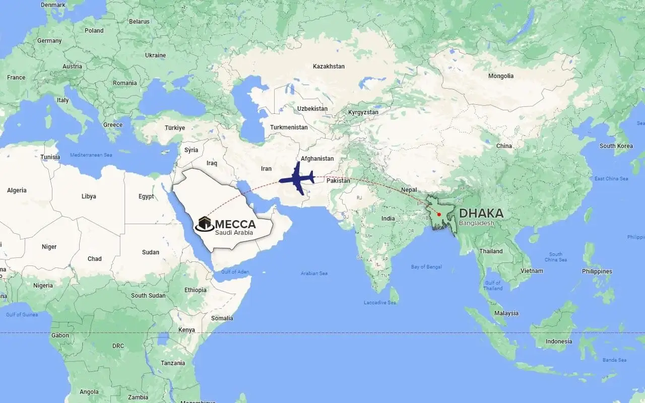 Hijaz Hajj & Umrah Kafela service area map